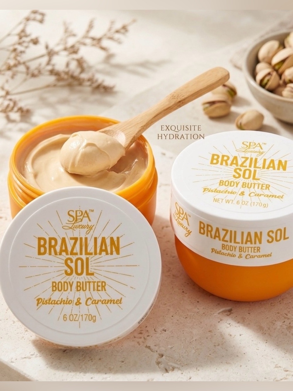 🧡NWT Tok Tok Viral!! Spa Luxury Brazilian Sol Pistachio & Caramel Body Butter